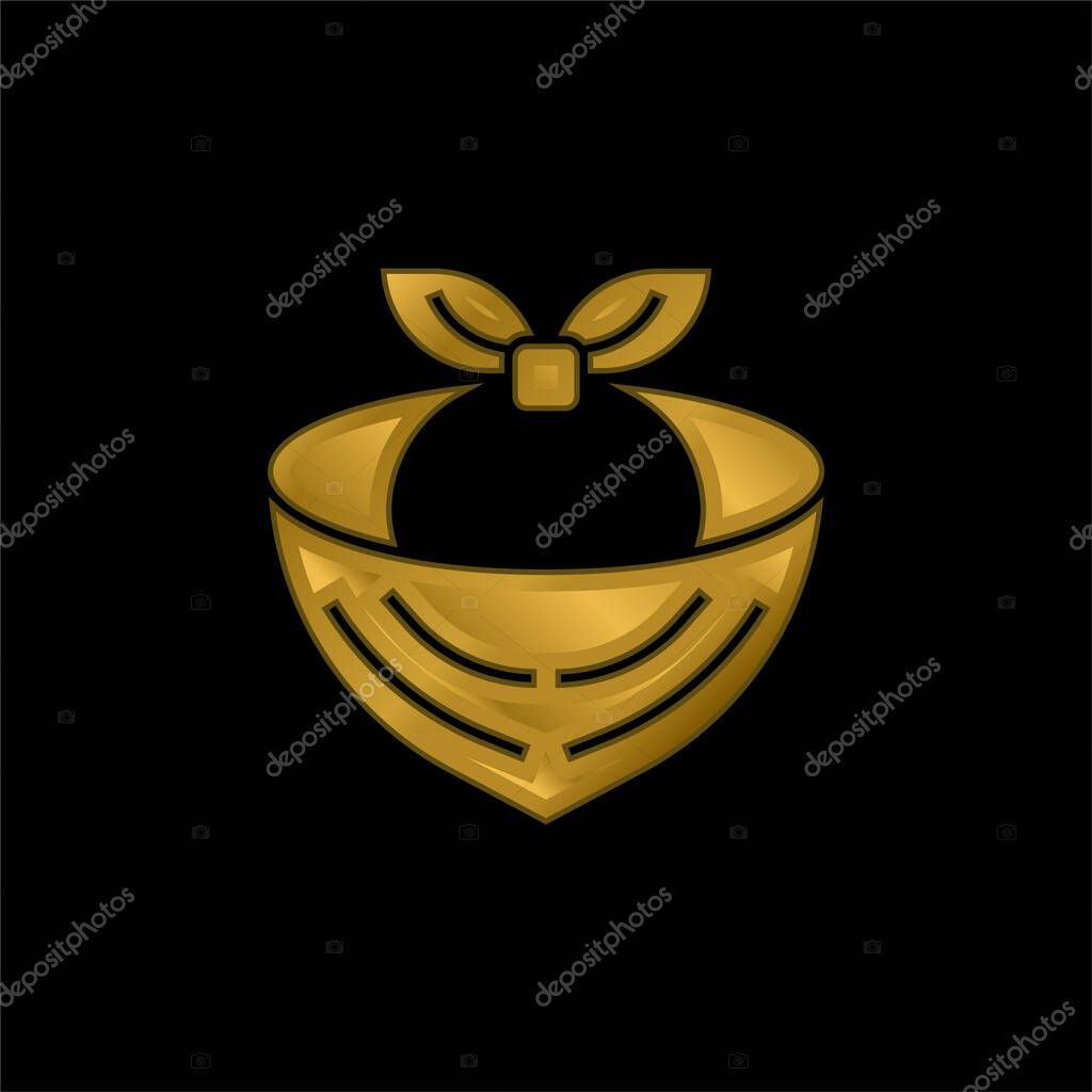 Bandana gold plated metalic icon or logo vector