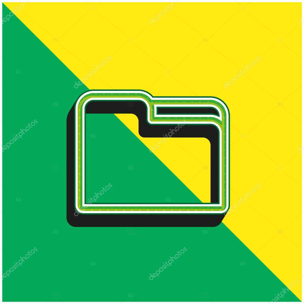 Big Folder verde y amarillo moderno vector 3d icono del logotipo 2024