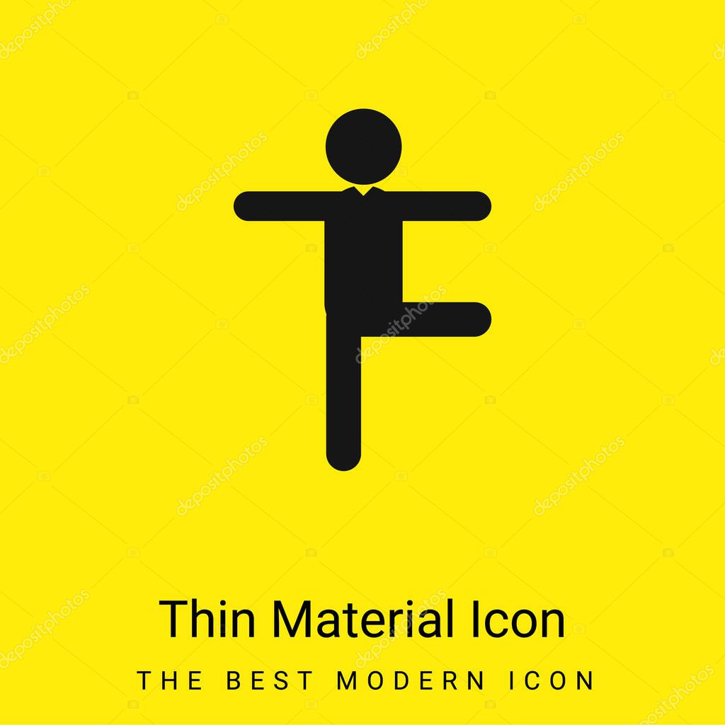 Balance Man Posture minimal bright yellow material icon