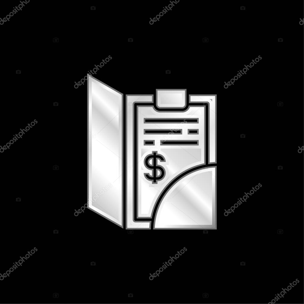 Bill silver plated metallic icon