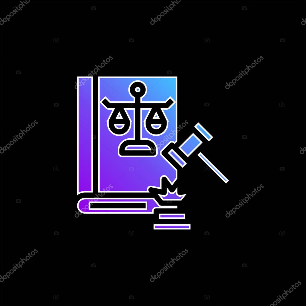 Auction blue gradient vector icon