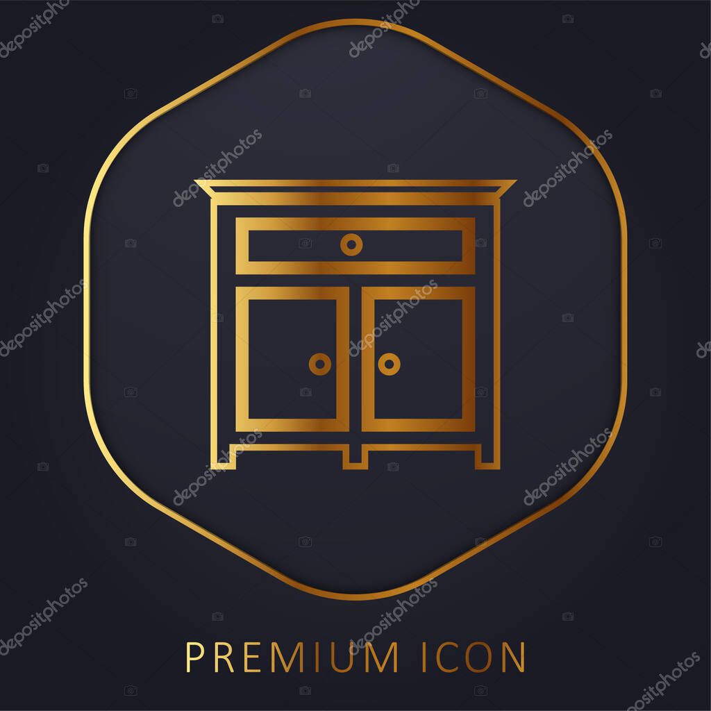 Bedroom Drawer Furniture golden line premium logo or icon