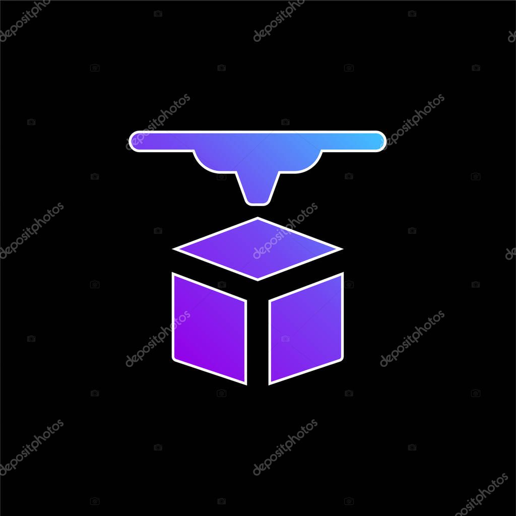 3d Printer blue gradient vector icon
