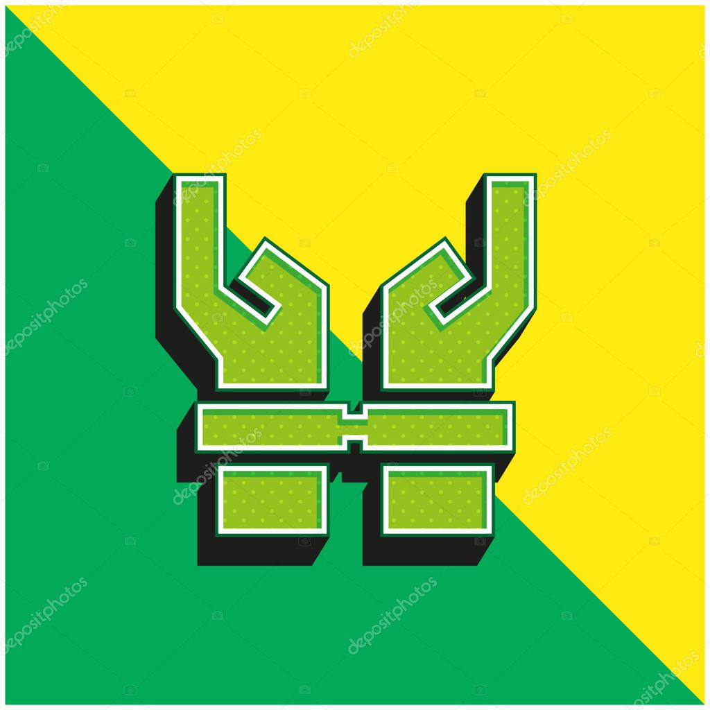 Arrested Green and yellow modern 3d vector icon logo