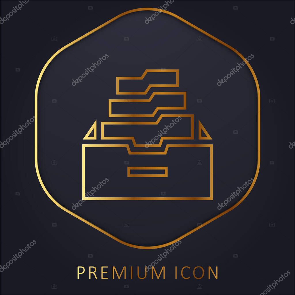Archive golden line premium logo or icon