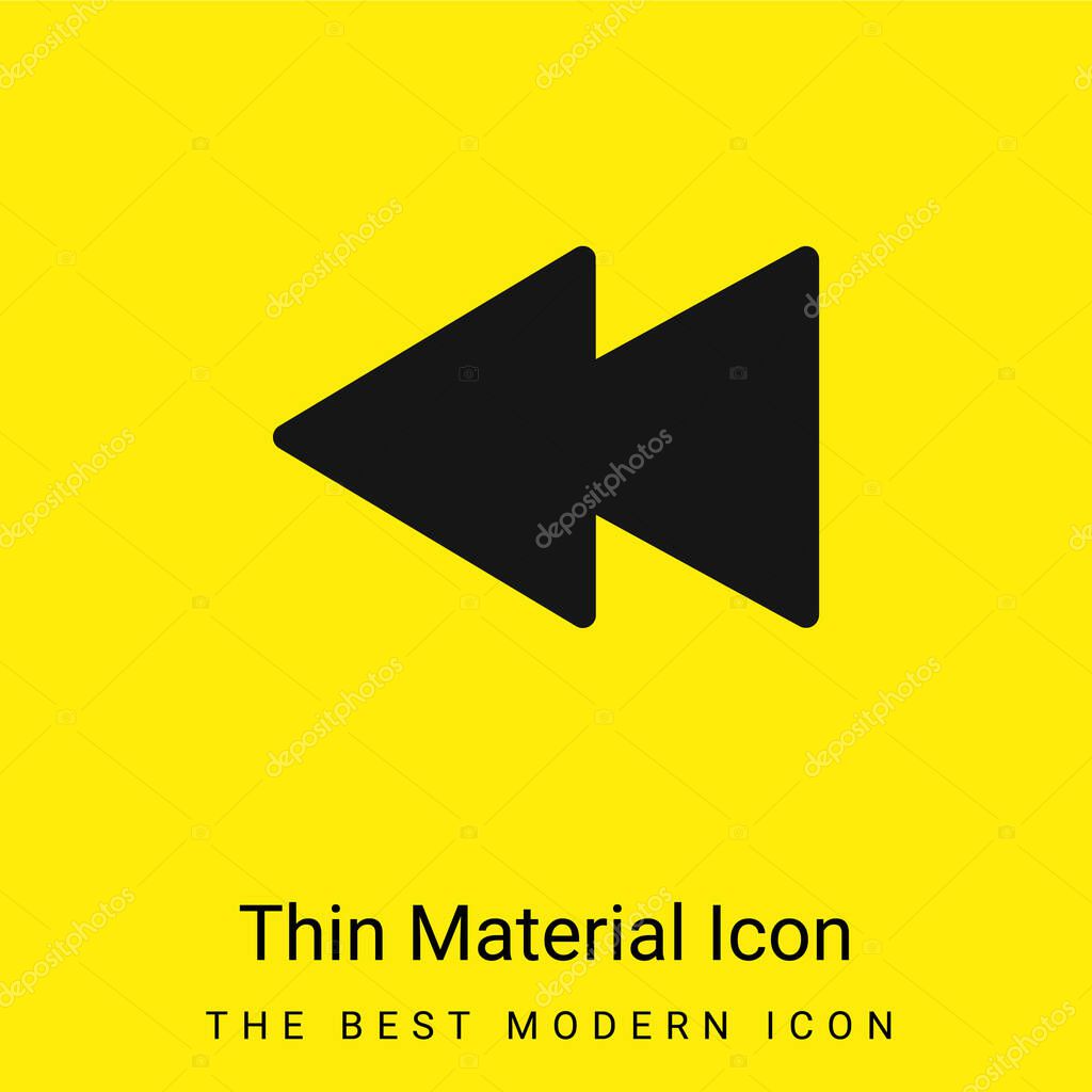 Backwards minimal bright yellow material icon