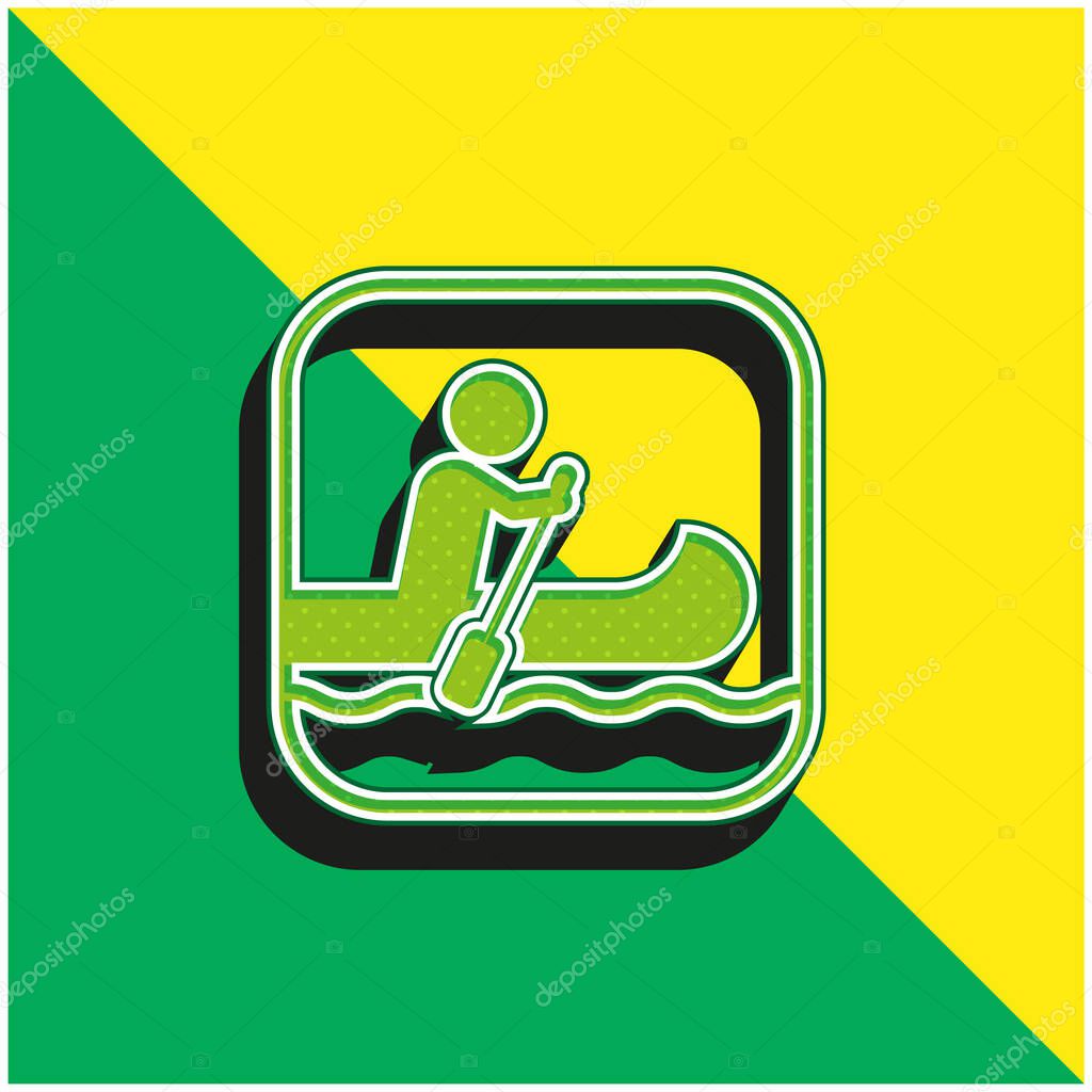 Nautica segno verde e giallo moderno 3d vettoriale icona logo