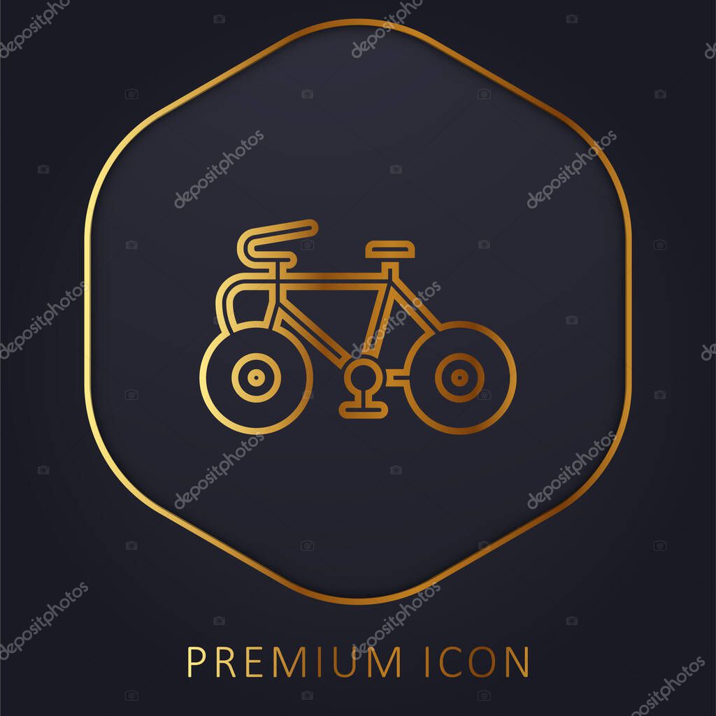 Bicycle golden line premium logo or icon