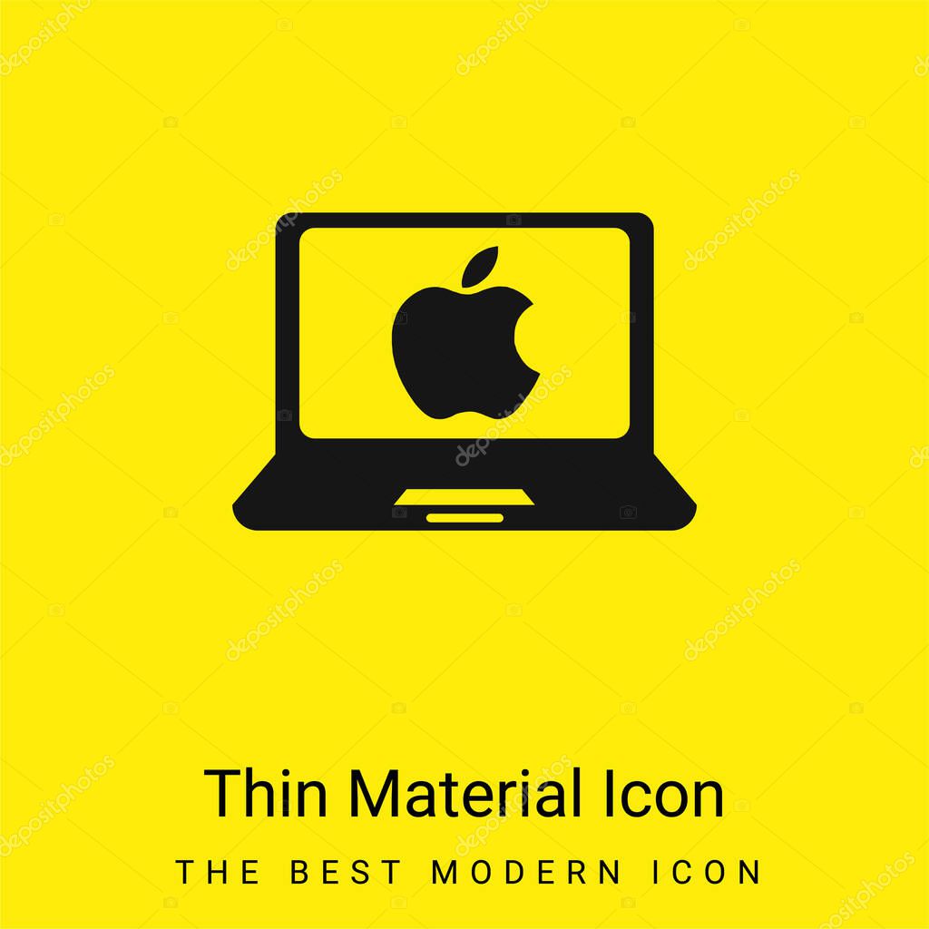 Apple Laptop Computer minimal bright yellow material icon