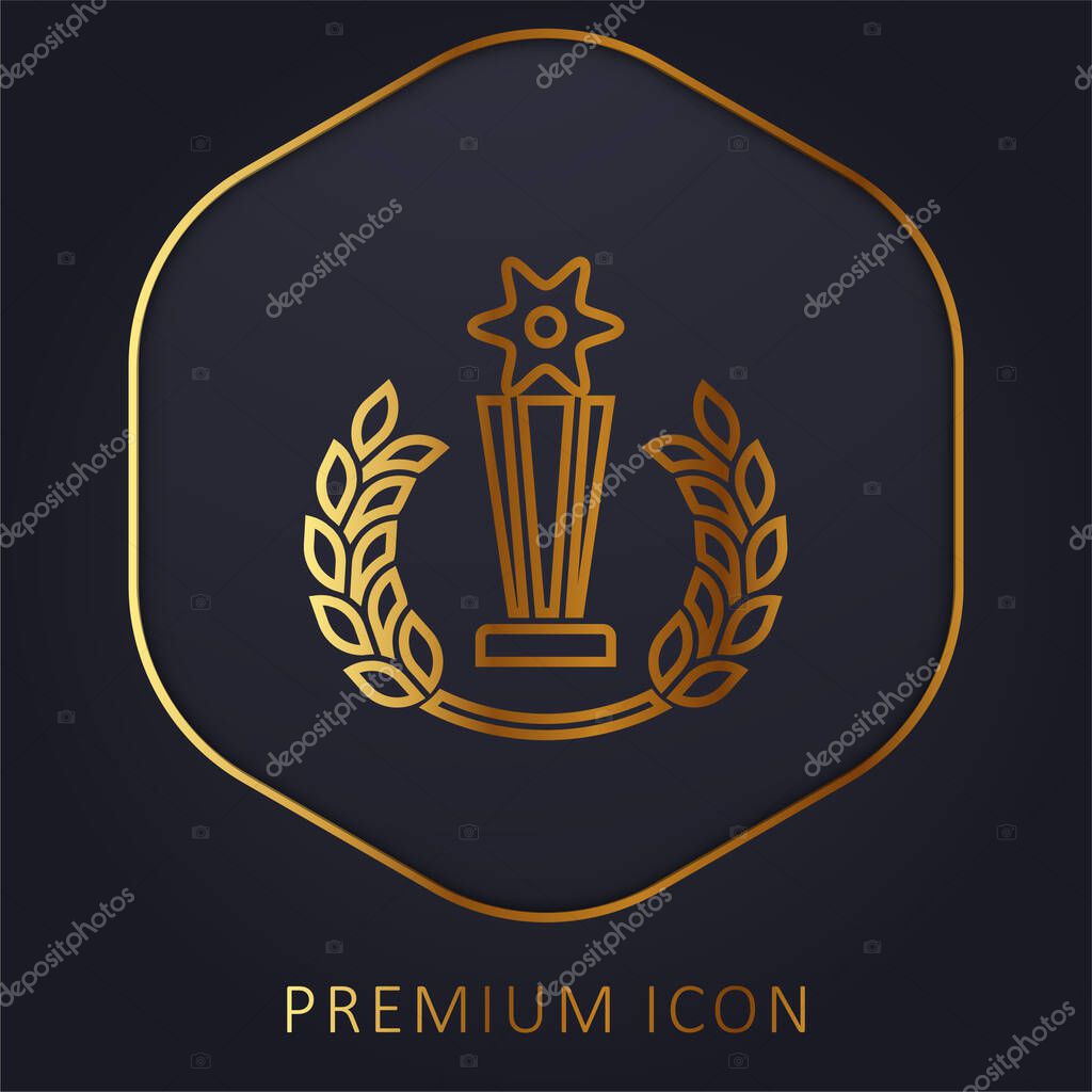 Award golden line premium logo or icon