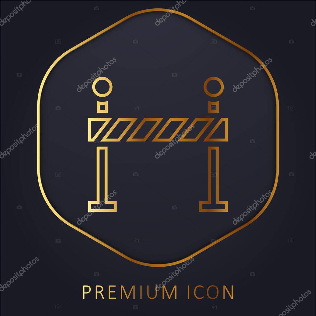 Barrier golden line premium logo or icon
