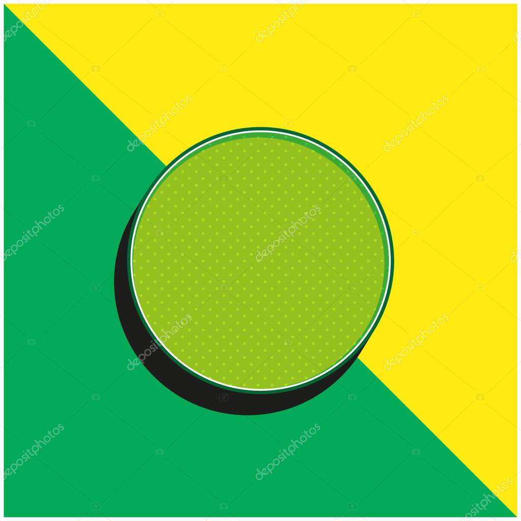 Black Circle Green and yellow modern 3d vector icon logo