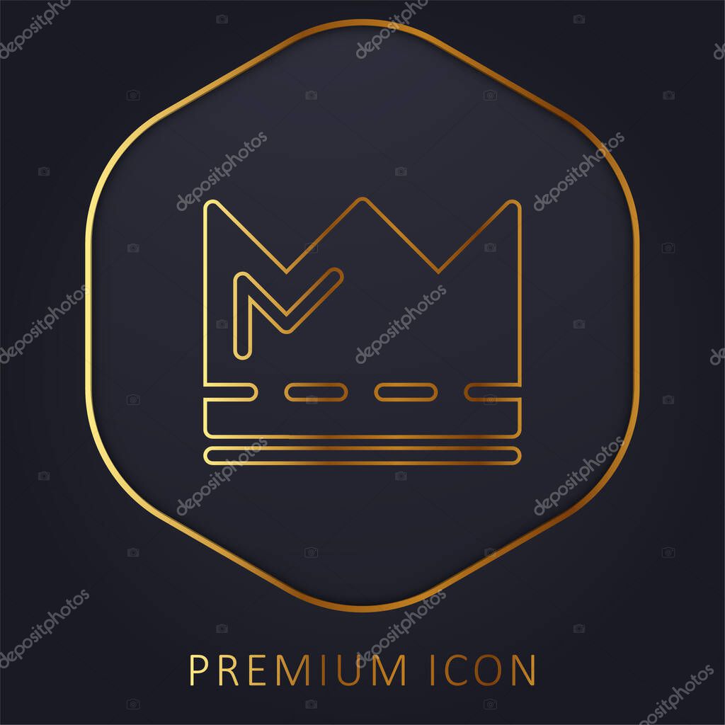 Crown golden line premium logo or icon