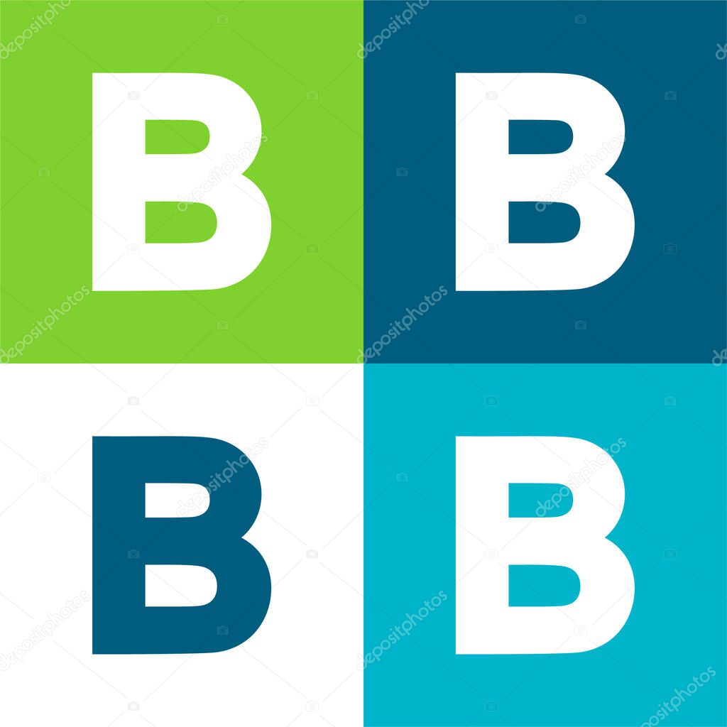 B Flat four color minimal icon set