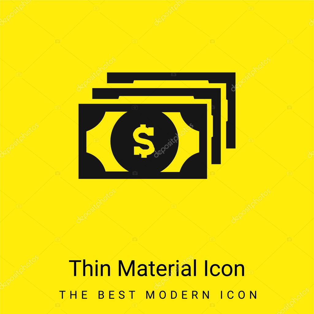 Bills Of Dollars minimal bright yellow material icon