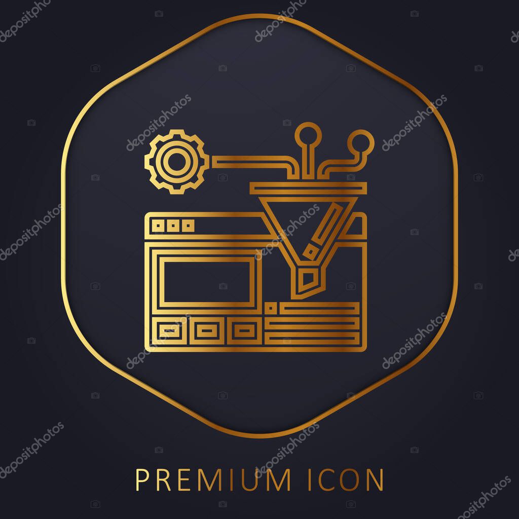 Algorithm golden line premium logo or icon