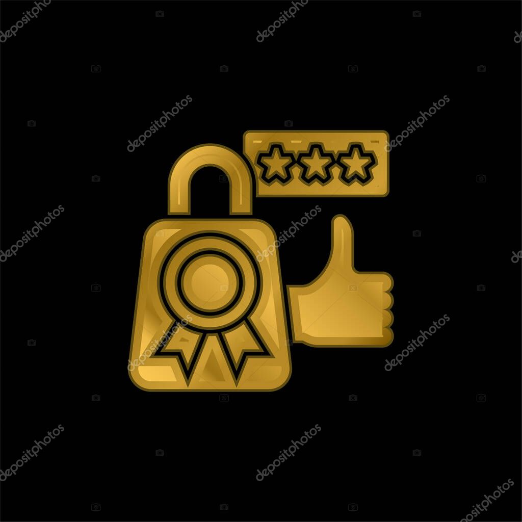 Best Seller gold plated metalic icon or logo vector