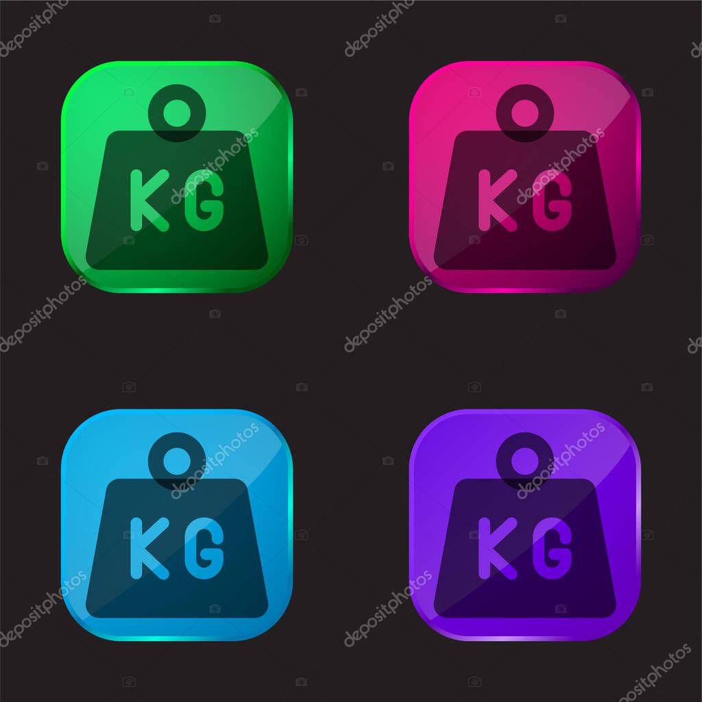 Bar four color glass button icon