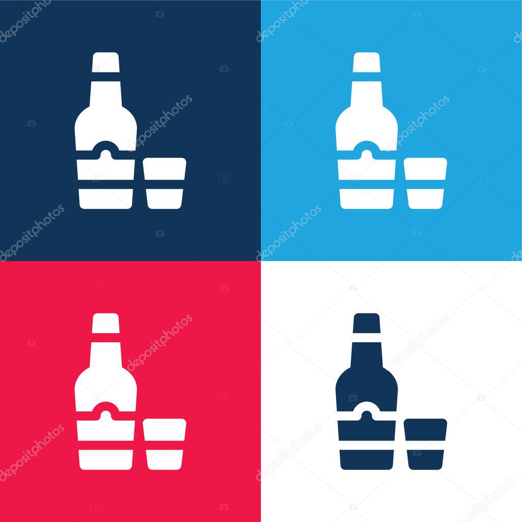 Arak blue and red four color minimal icon set
