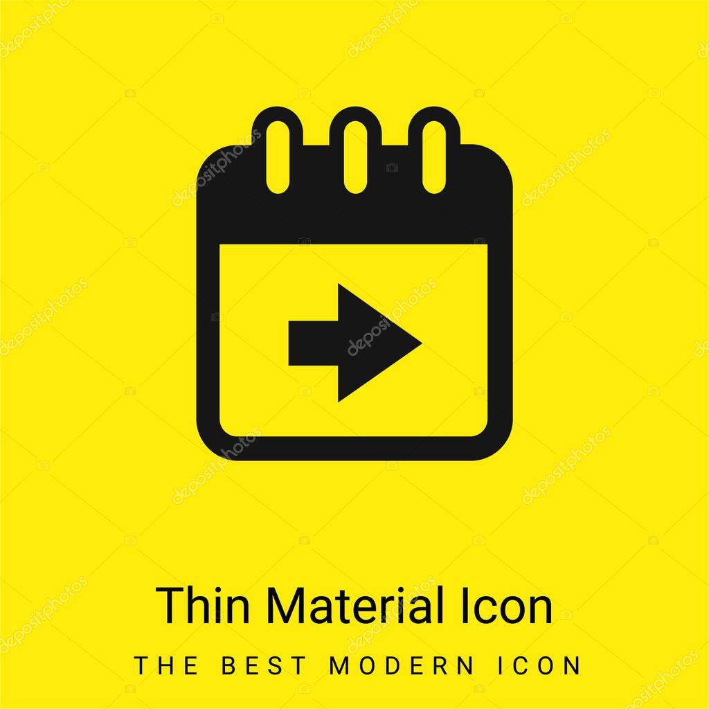 Advance Calendar Page Button With Right Arrow minimal bright yellow material icon