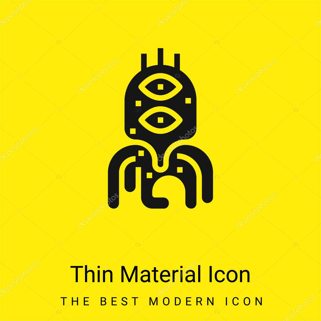 Alien minimal bright yellow material icon