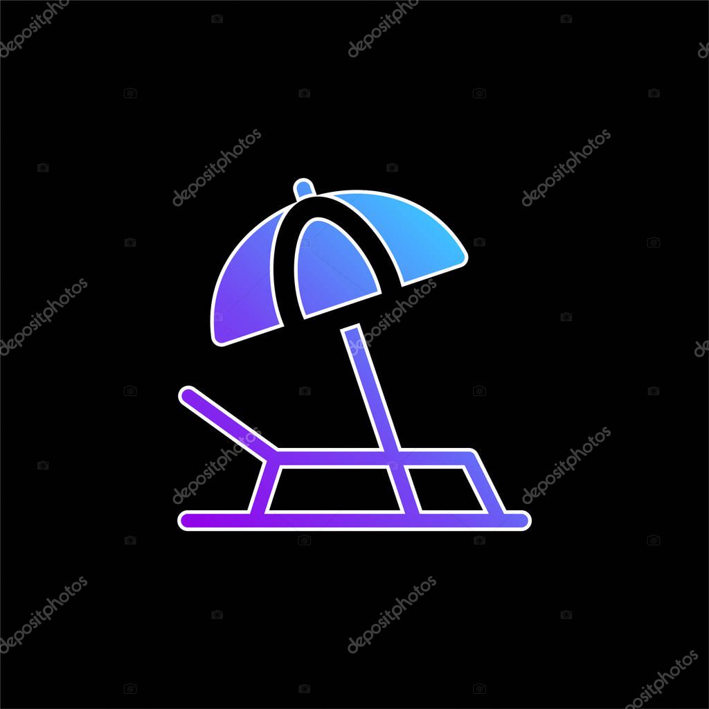 Beach blue gradient vector icon