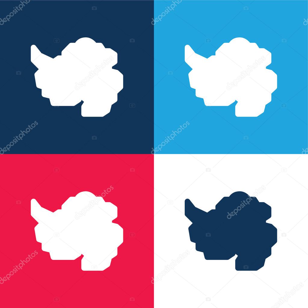 Antarctic blue and red four color minimal icon set