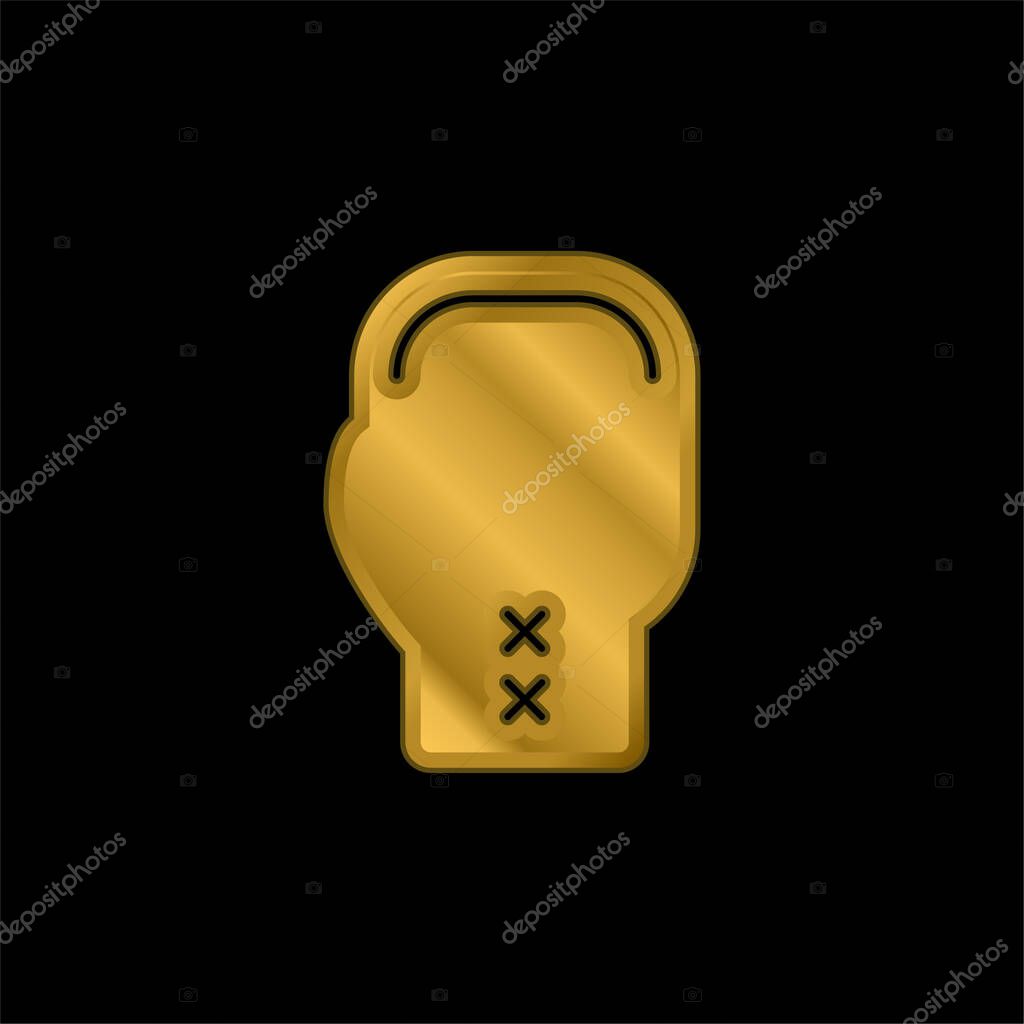 Boxing gold plated metalic icon or logo vector