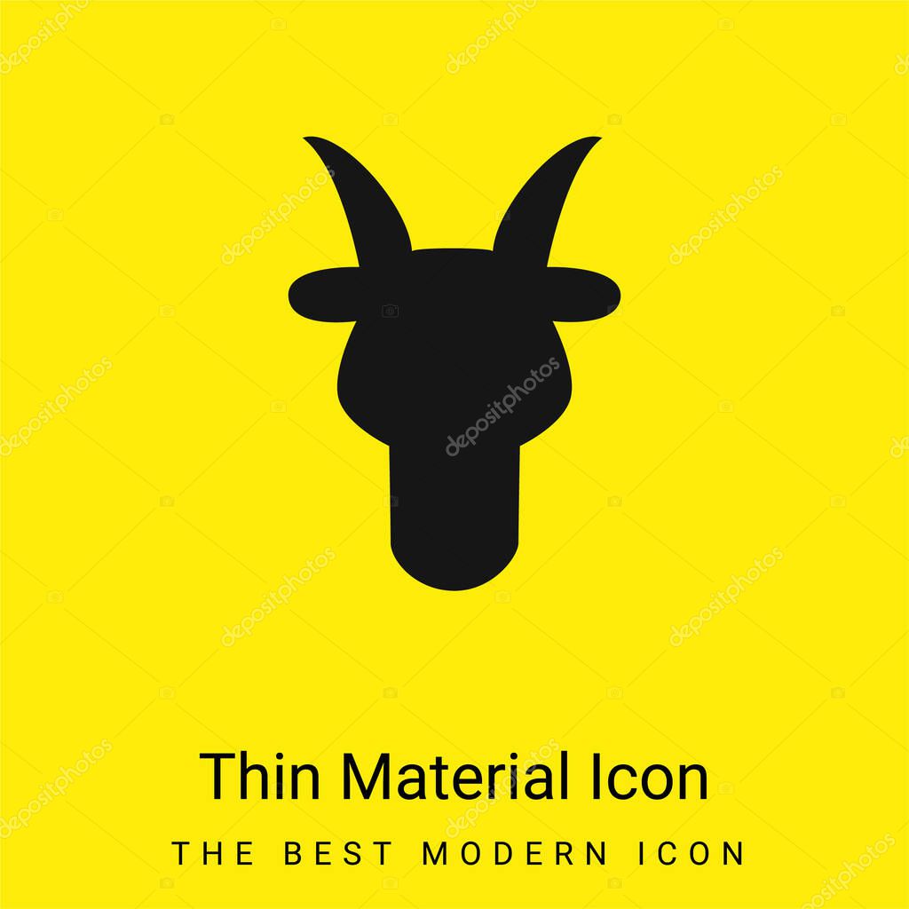 Aries Bull Head Front Shape Symbol minimal bright yellow material icon