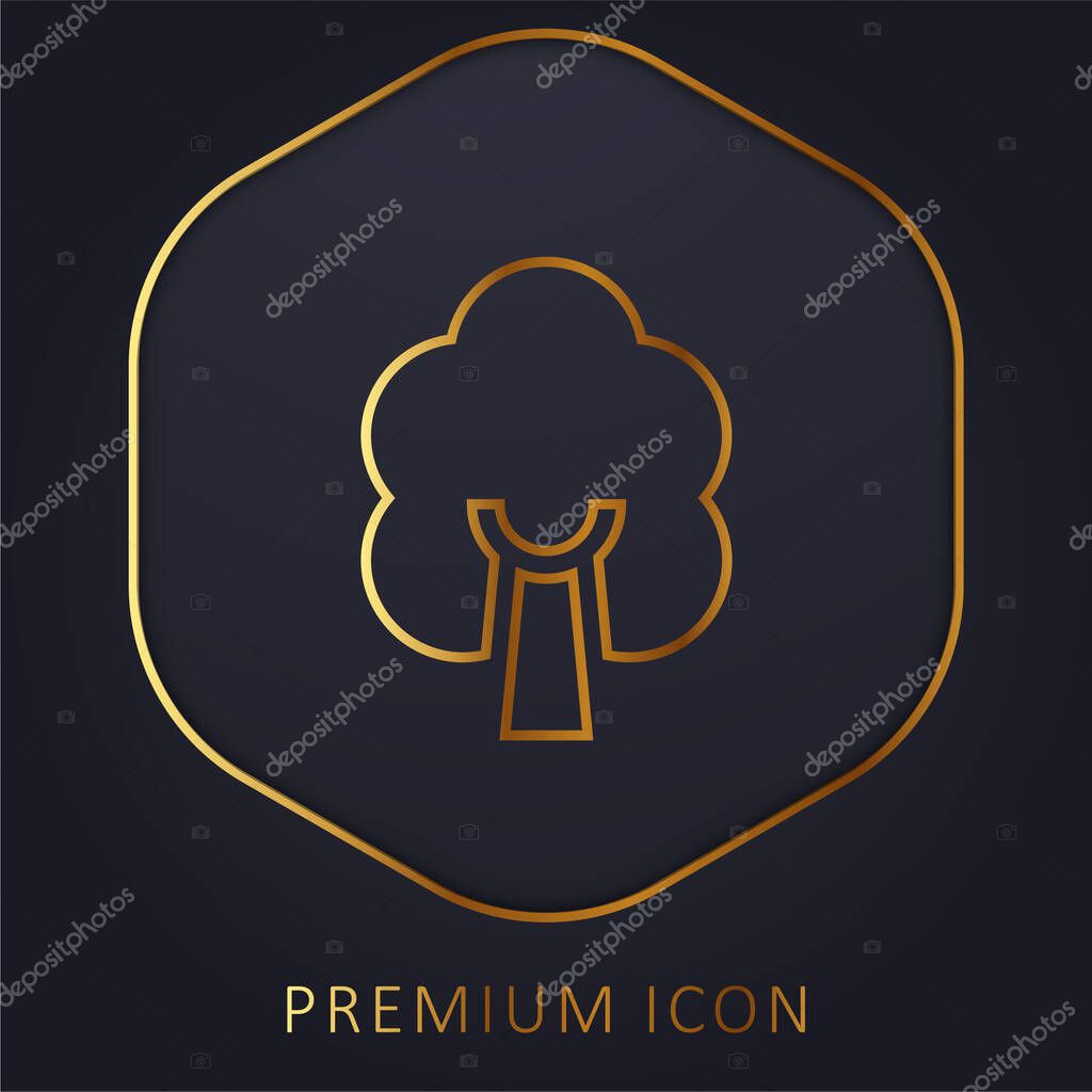 Birch Tree golden line premium logo or icon