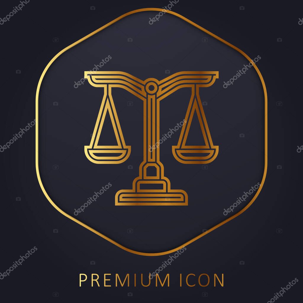 Balance golden line premium logo or icon