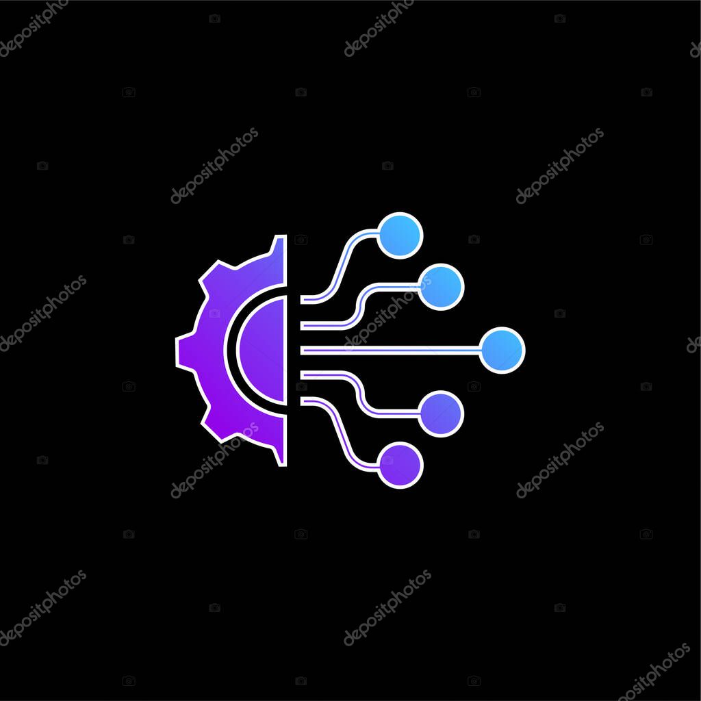 Artificial Intelligence blue gradient vector icon