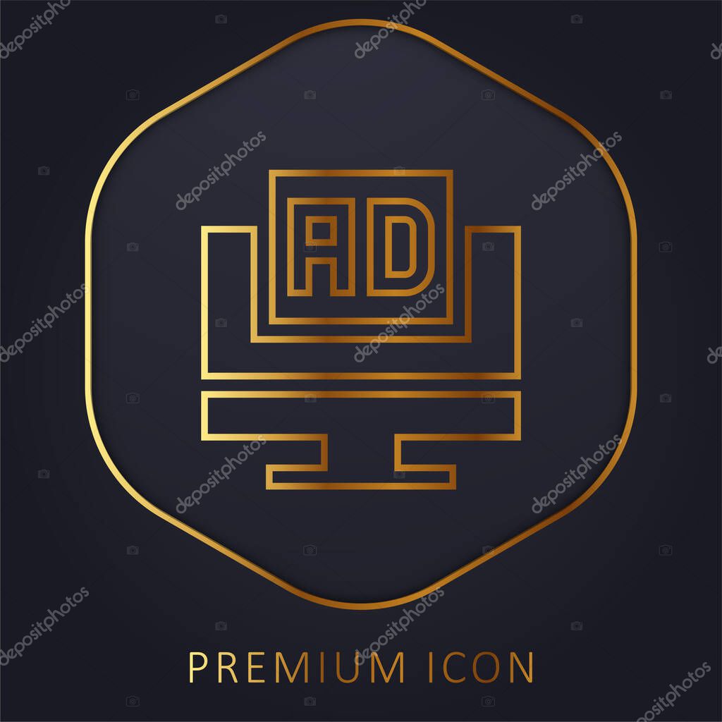 Advertisements golden line premium logo or icon