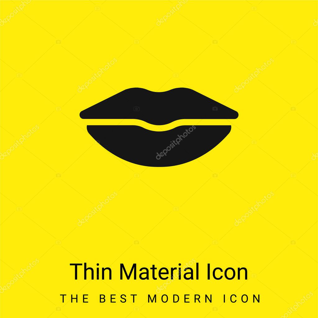 Big Lips minimal bright yellow material icon