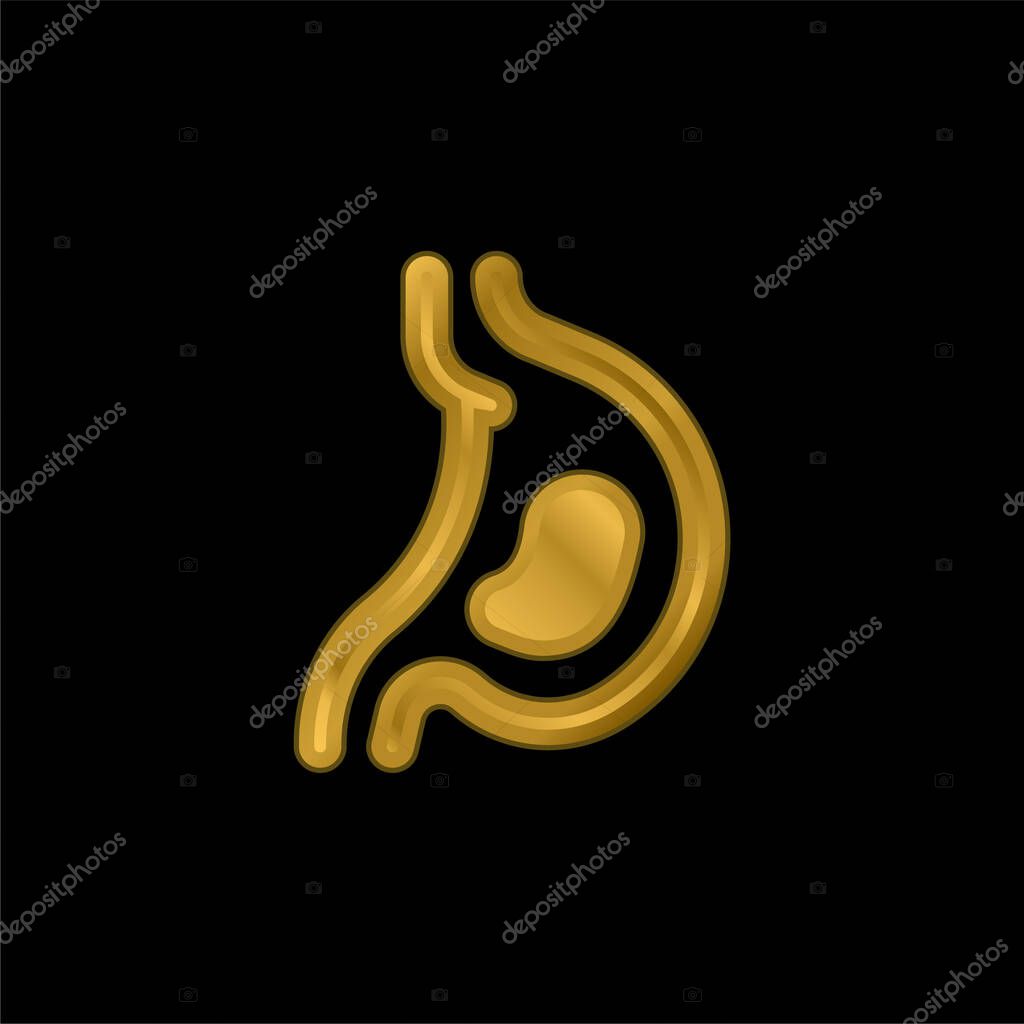 Acid gold plated metalic icon or logo vector