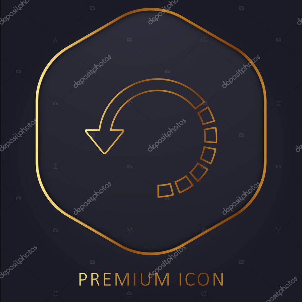 Arrow Circle With Half Broken Line golden line premium logo or icon