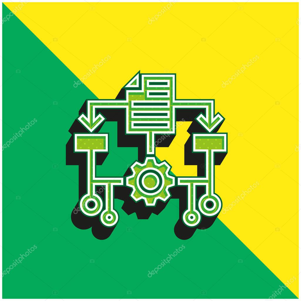 Algorithm Green and yellow modern 3d vector icon logo
