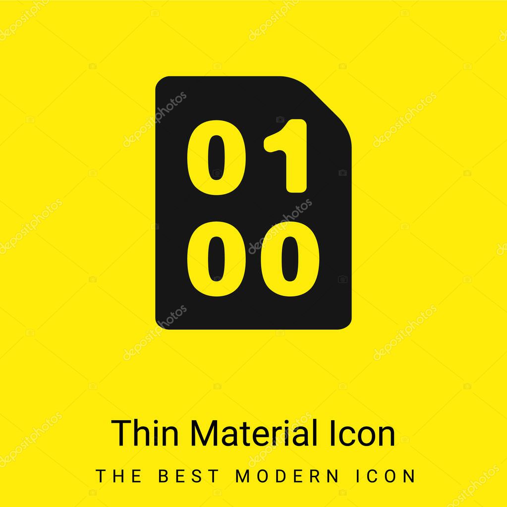 Binary Code With Zeros And One minimal bright yellow material icon
