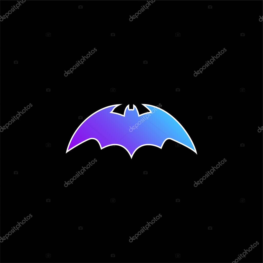 Bat With Rounded Sharp Wings Variant blue gradient vector icon