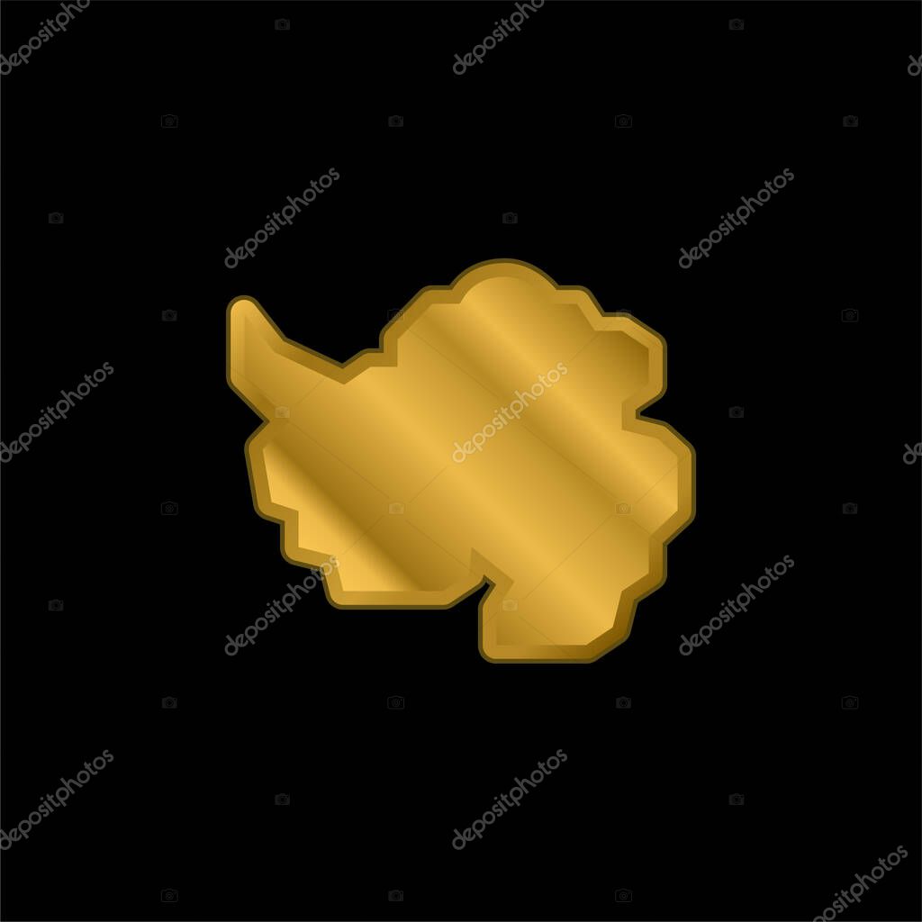 Antarctic gold plated metalic icon or logo vector