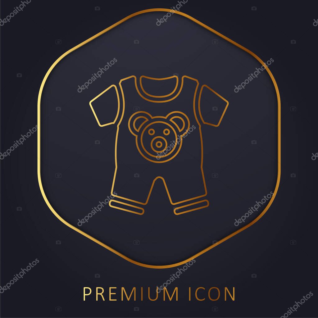 Baby Clothes golden line premium logo or icon