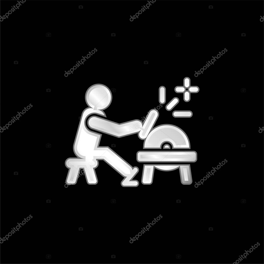 Blacksmith silver plated metallic icon