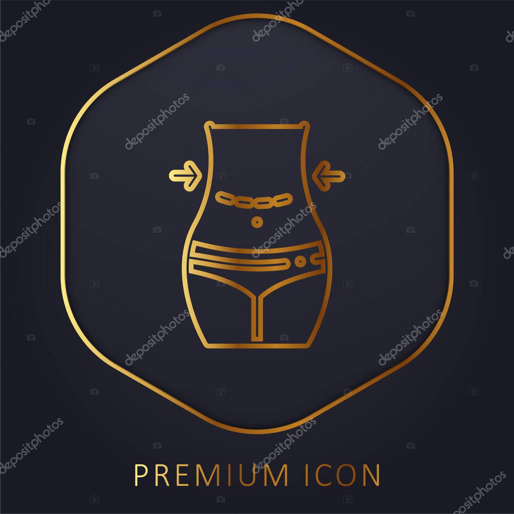 Abdominoplasty golden line premium logo or icon