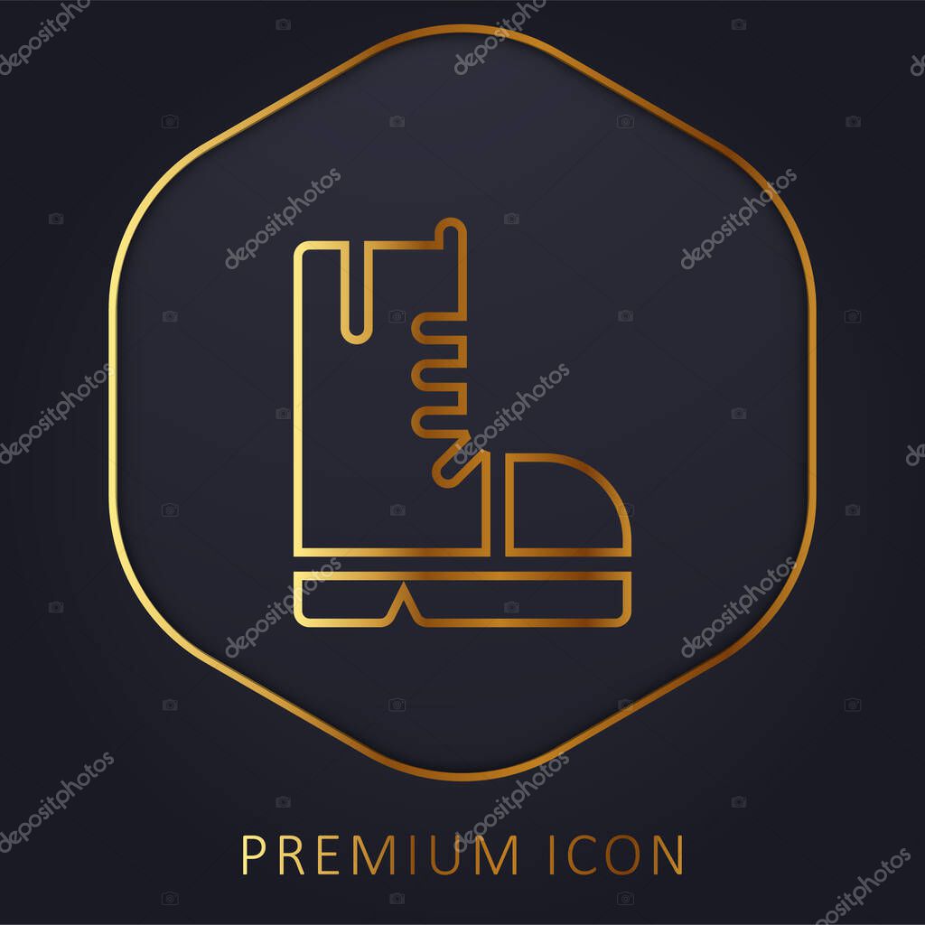 Boots golden line premium logo or icon