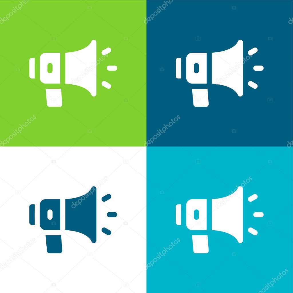 Announcement Flat four color minimal icon set