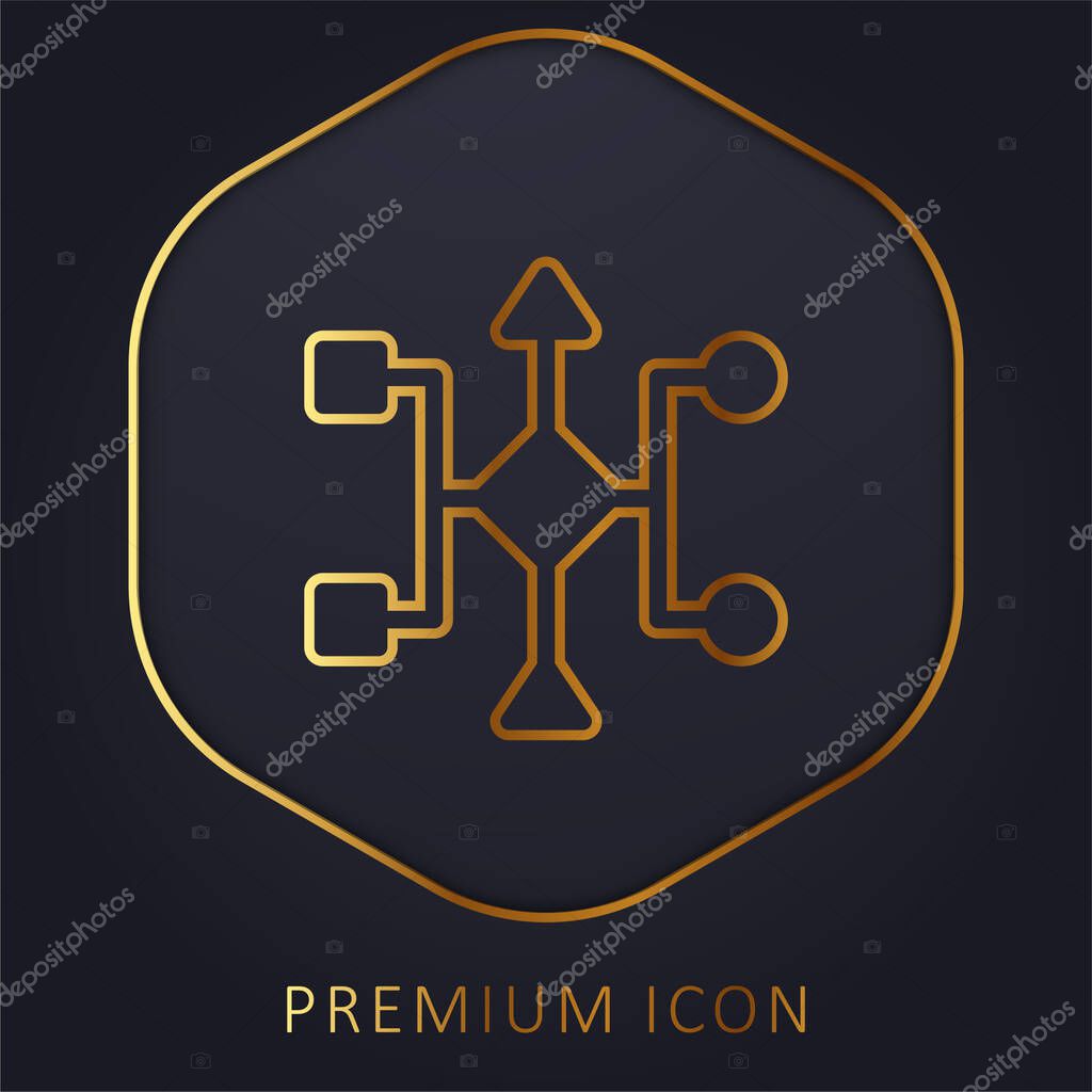 Algorithm golden line premium logo or icon
