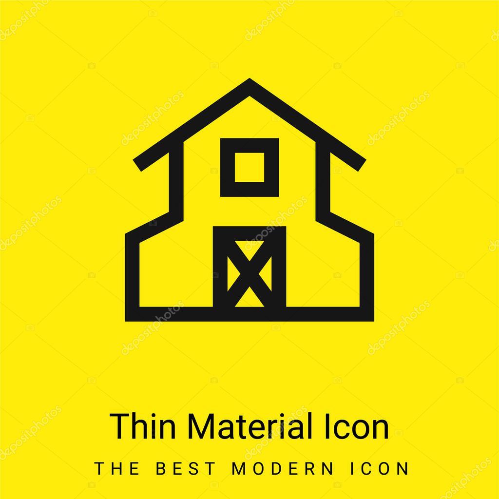 Barn minimal bright yellow material icon
