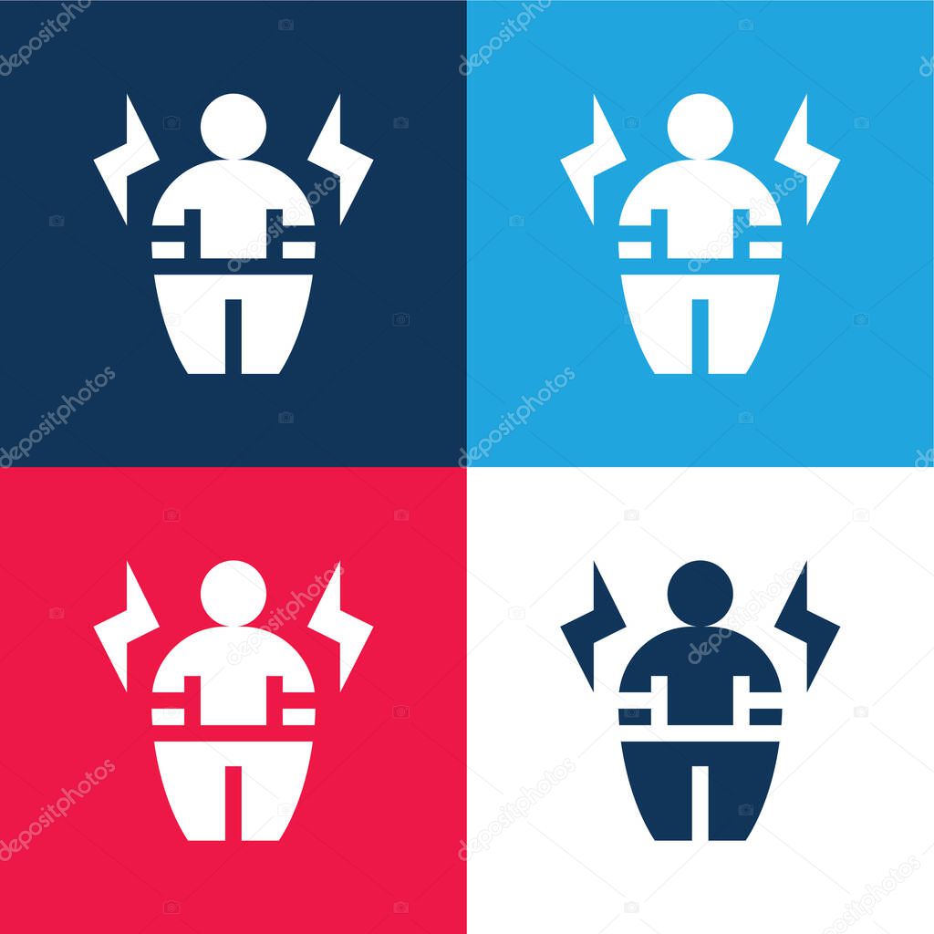 Body Positive blue and red four color minimal icon set