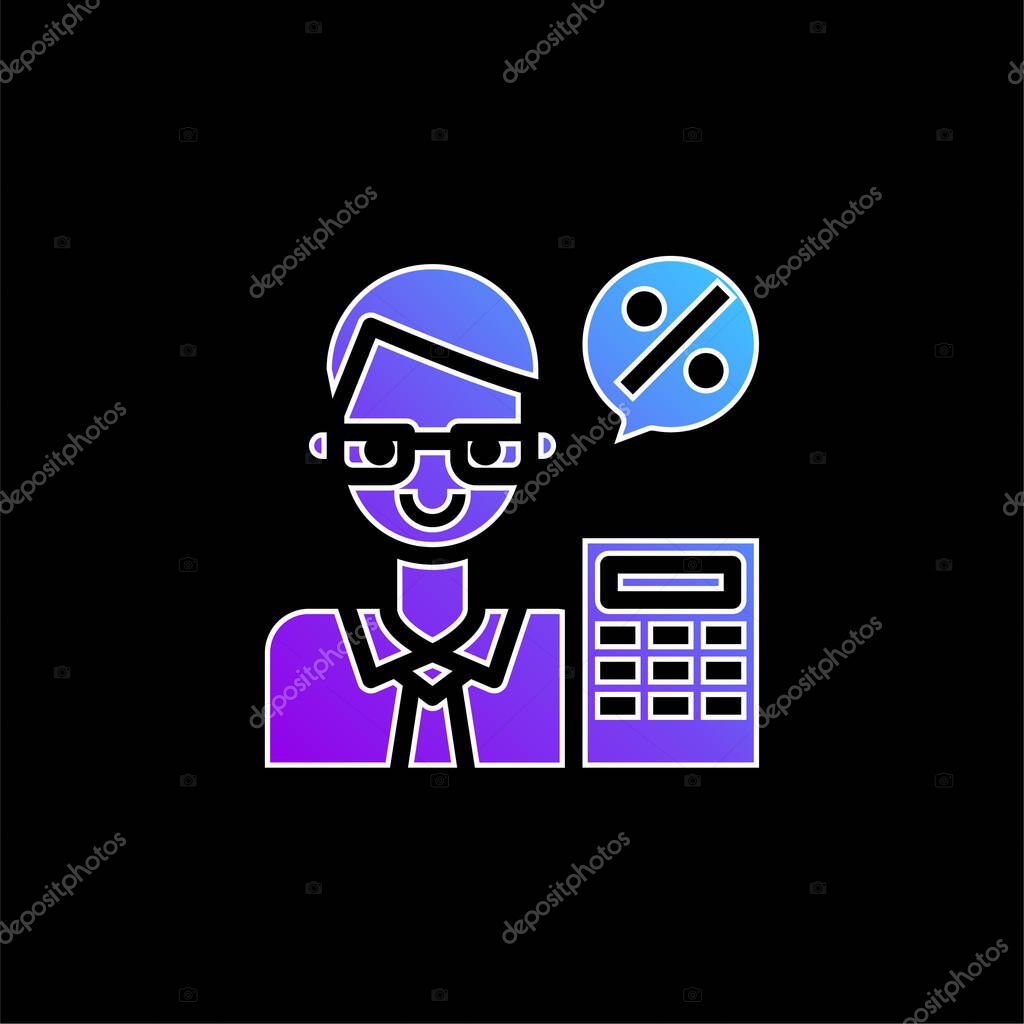 Accountant blue gradient vector icon