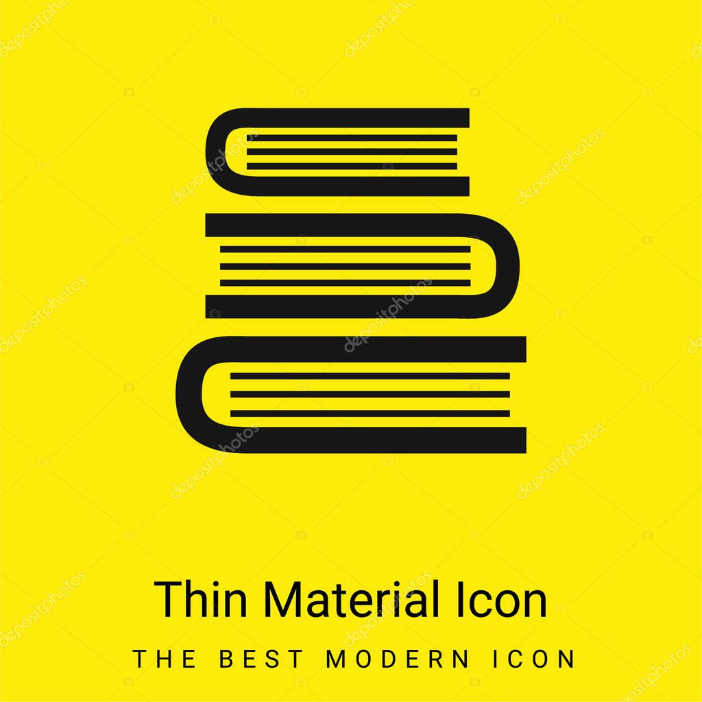 Books Stack From Top View minimal bright yellow material icon